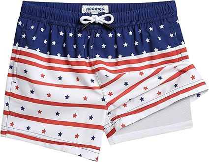 maamgic Boys Swim Trunks with Compression Liner 4-Way Stretch Quick Dry Bathing Suit Toddler Beac... | Amazon (US)