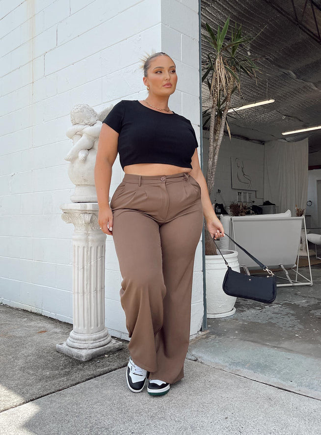 Archer Pants Brown Curve | Princess Polly US