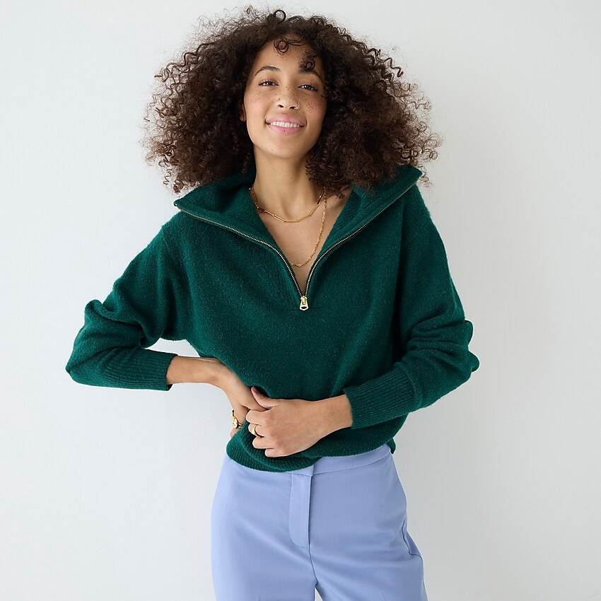 Relaxed half-zip stretch sweater | J. Crew US