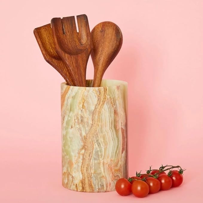 Natural Onyx Stone Utensil Holder | Amazon (US)