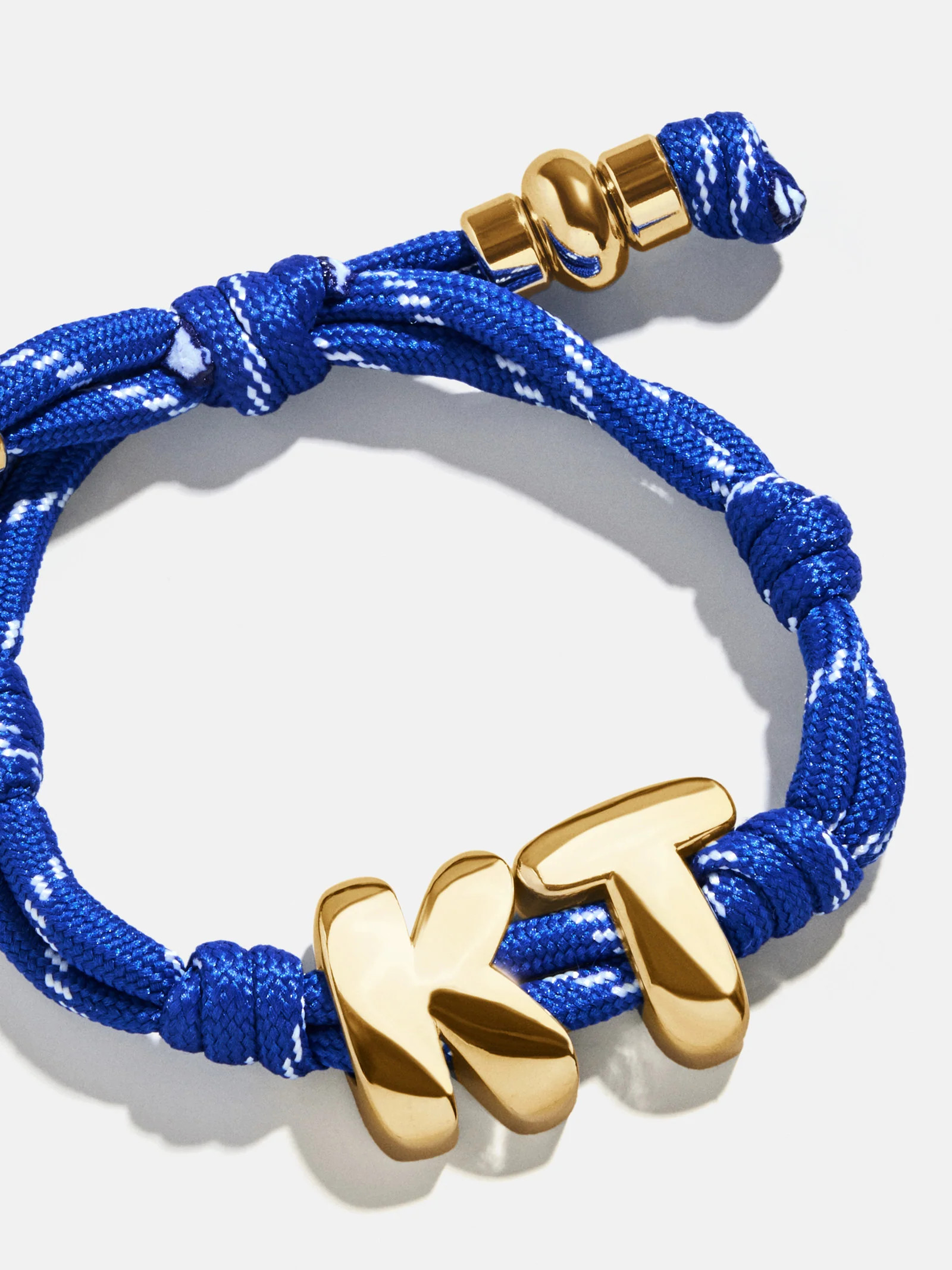 Knotty Initial Custom Bracelet - Cobalt Double Letters | BaubleBar