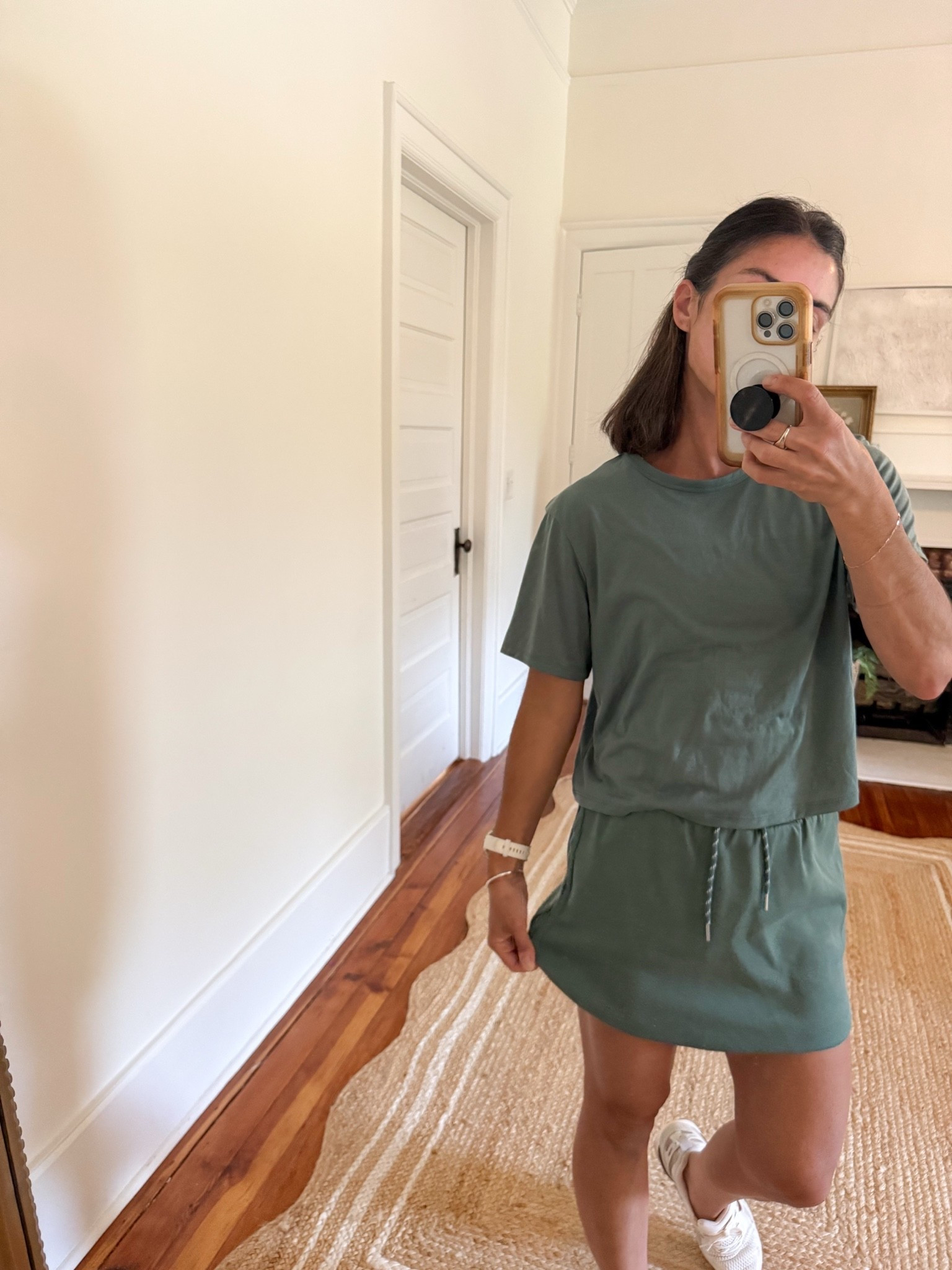 Set under $35 on sale 
Medium tee 
X small skirt

#LTKSaleAlert #LTKmomlife #LTKgrwm