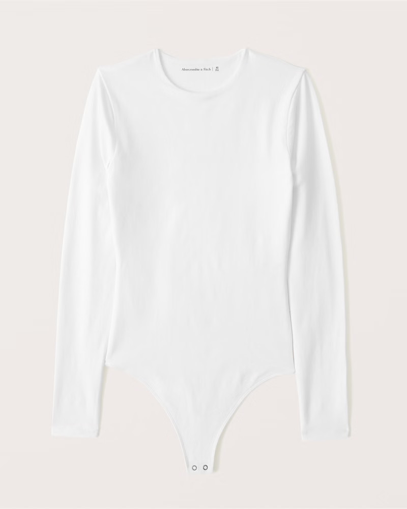 Cotton Seamless Fabric Crew Bodysuit | Abercrombie & Fitch (US)