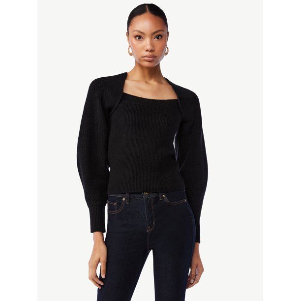 Scoop Women's Square Neck Sweater - Walmart.com | Walmart (US)