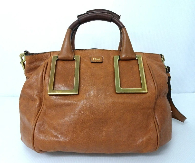 Auth Chloe Ethel 2way Handbag Shoulder Bag Leather Brown Gold Zipper Women's | eBay | eBay US