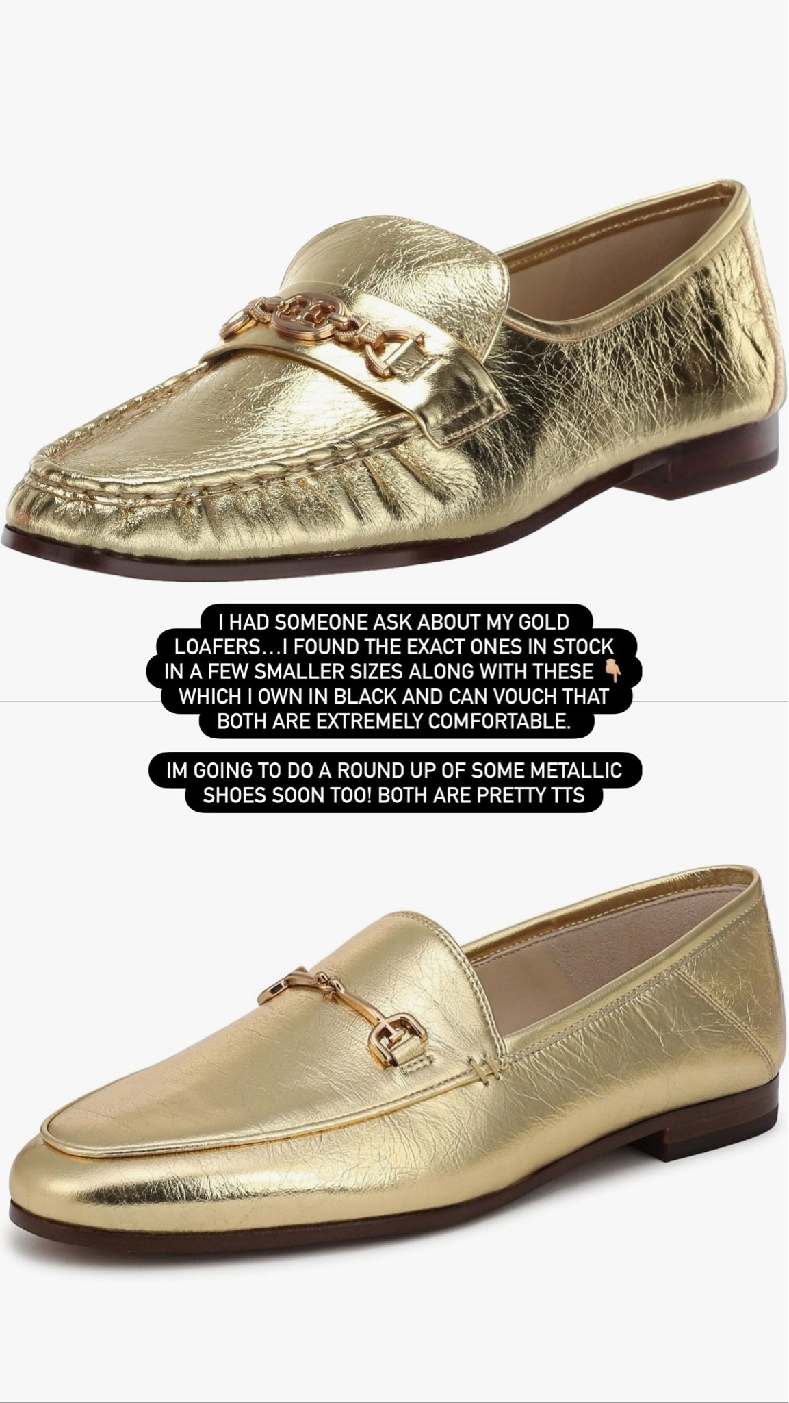 Sam Edelman Gold Loafers