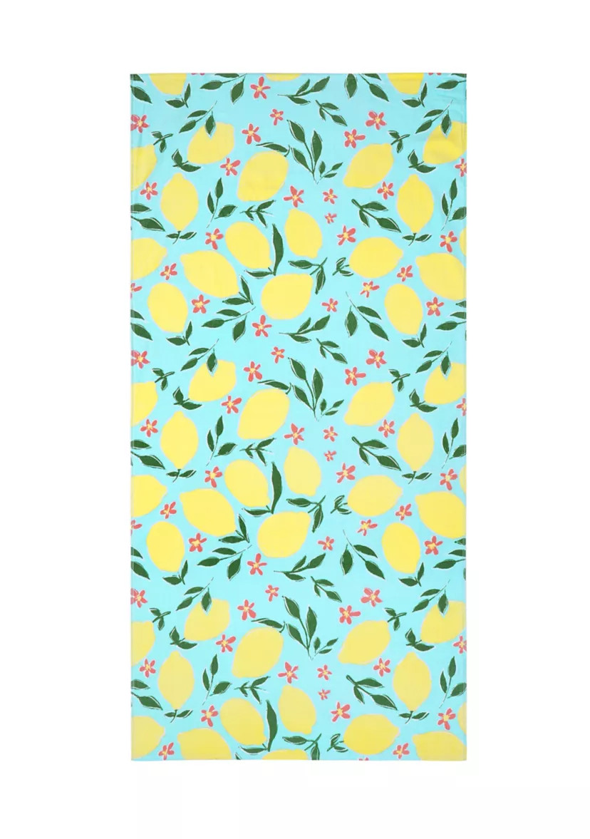 Lemons Print Beach Towel | Belk