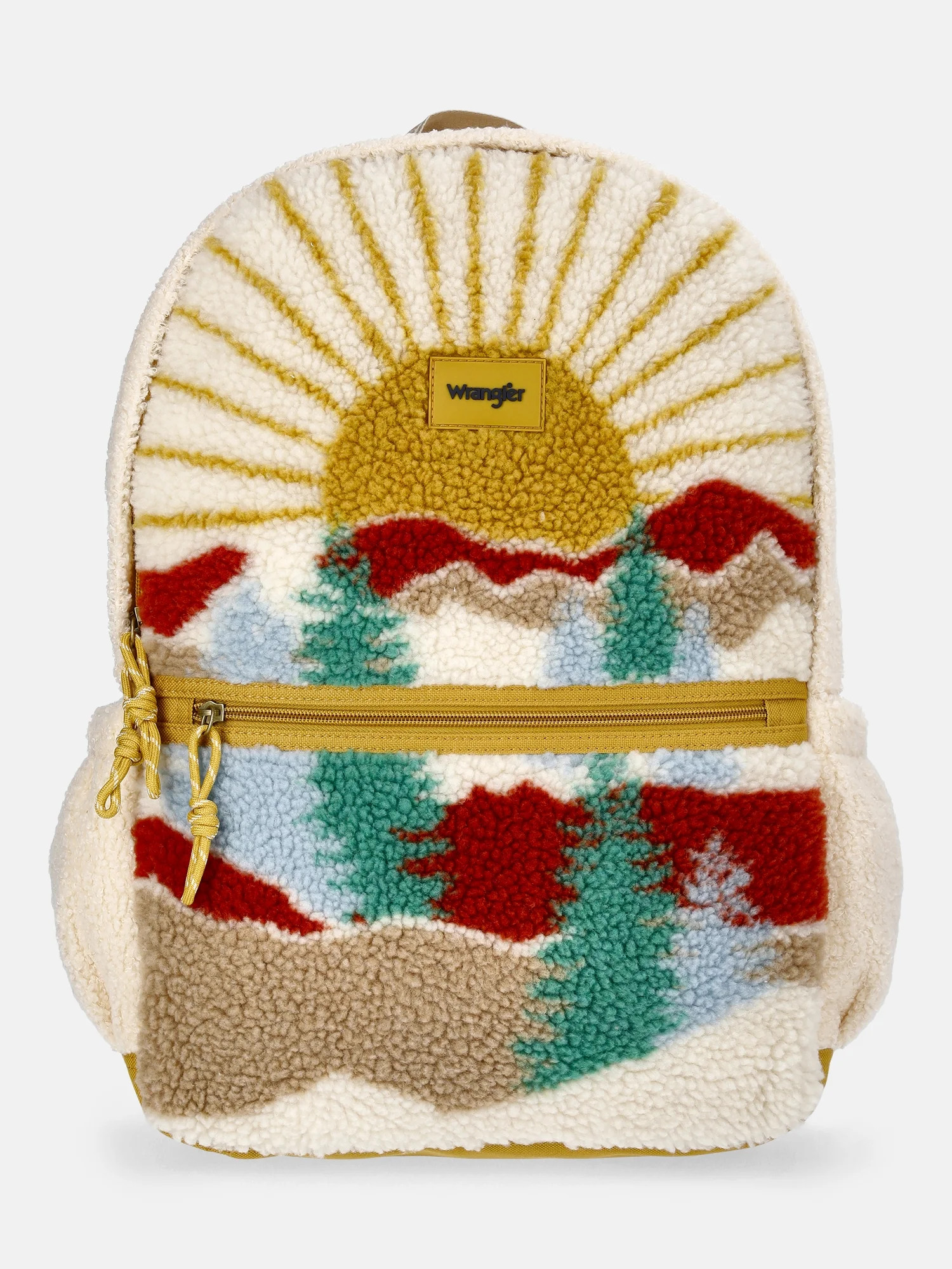 Wrangler Unisex 17" Plush Almond Milk Sunset Backpack, Beige | Walmart (US)