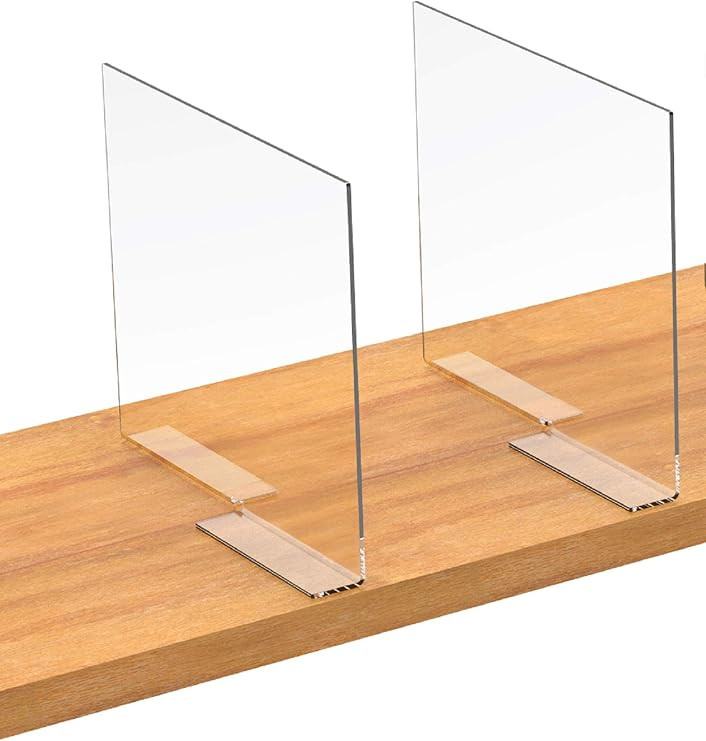 Phattopa Acrylic Shelf Dividers for Closets, Clear Closet Shelf Separators Wood Shelf Divider for... | Amazon (US)