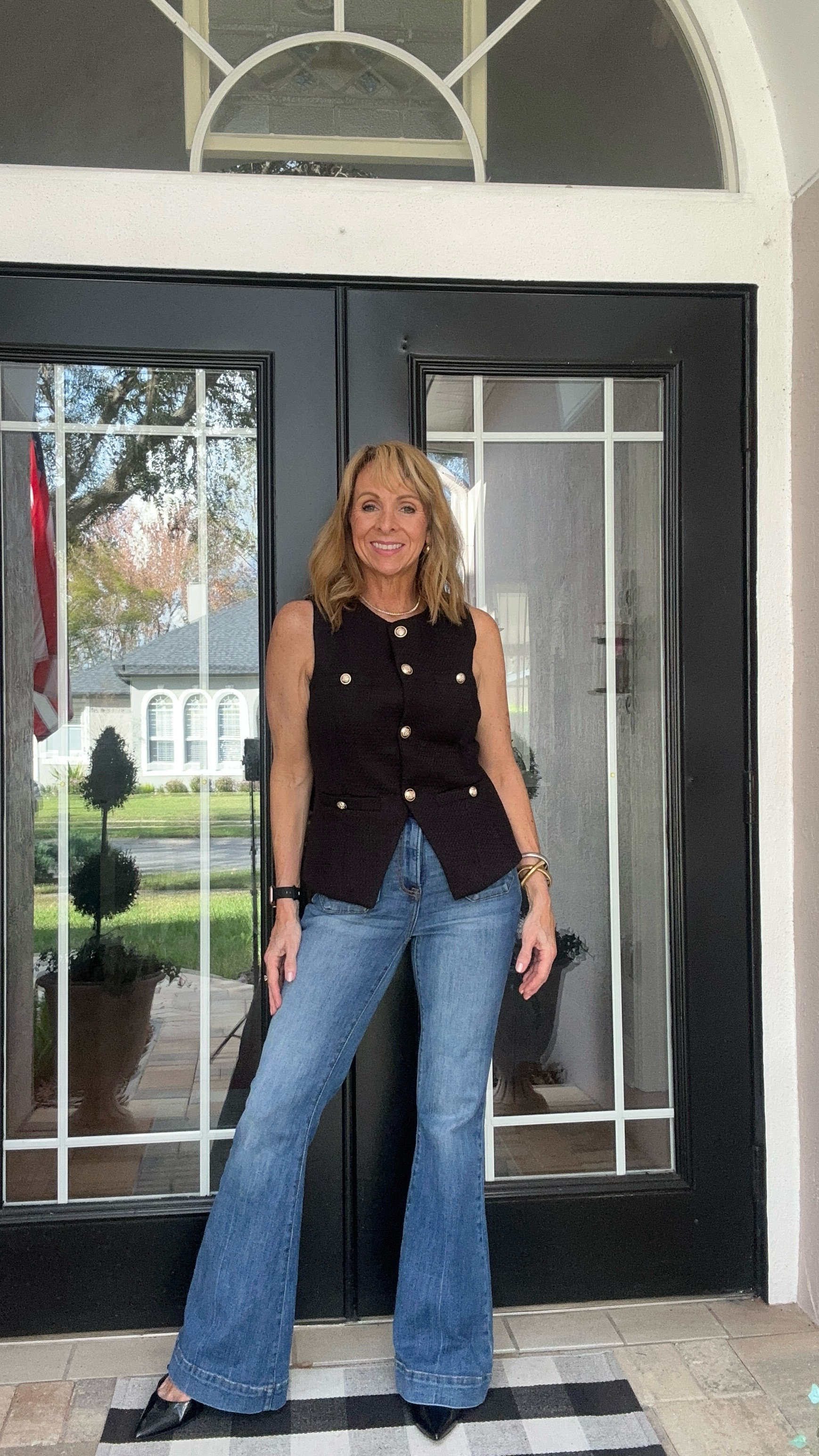 Great way to dress up denim! 
Wearing a small in this tweed vest.

#LTKFindsUnder50 #LTKStyleTip #LTKOver40