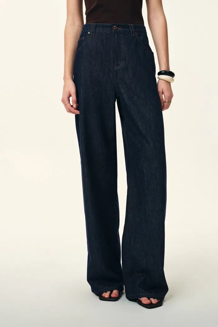 Solene Utility Style Fitted Jacket and Jeans Set in Hemp-Blend Denim | Fabrique