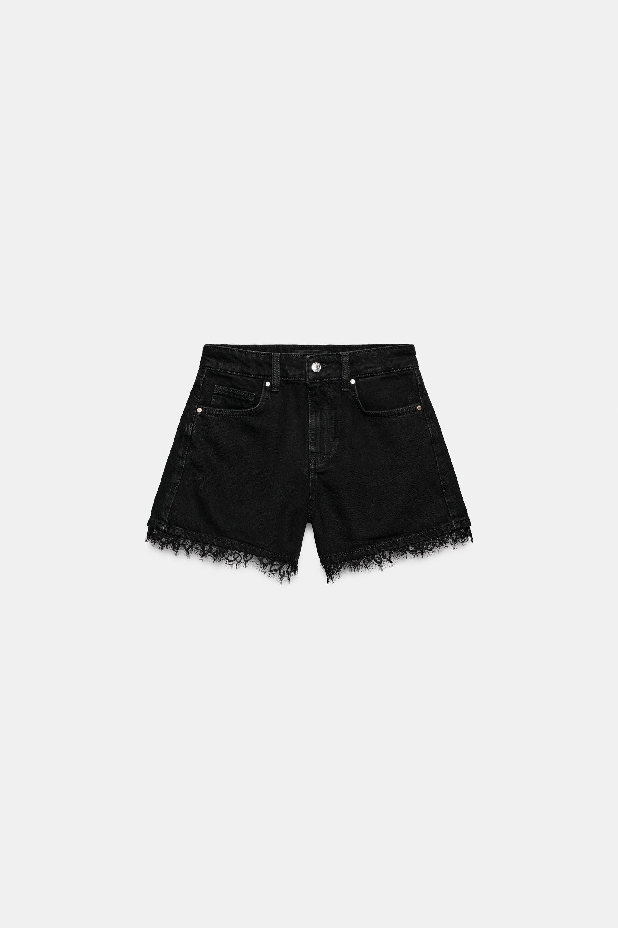Z1975 LACE DENIM SHORTS | Zara US