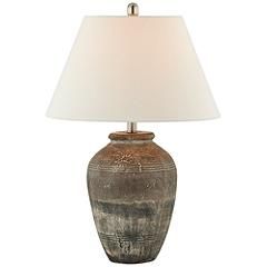 Forty West Kellen Hues of Brown Ceramic Vase Table Lamp | Lamps Plus