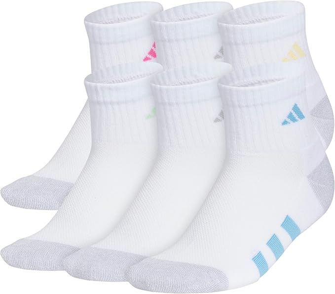 adidas Kids Cushioned Quarter Ankle Socks for Boys and Girls (6 Pairs) Durable & Comfortable | Amazon (US)