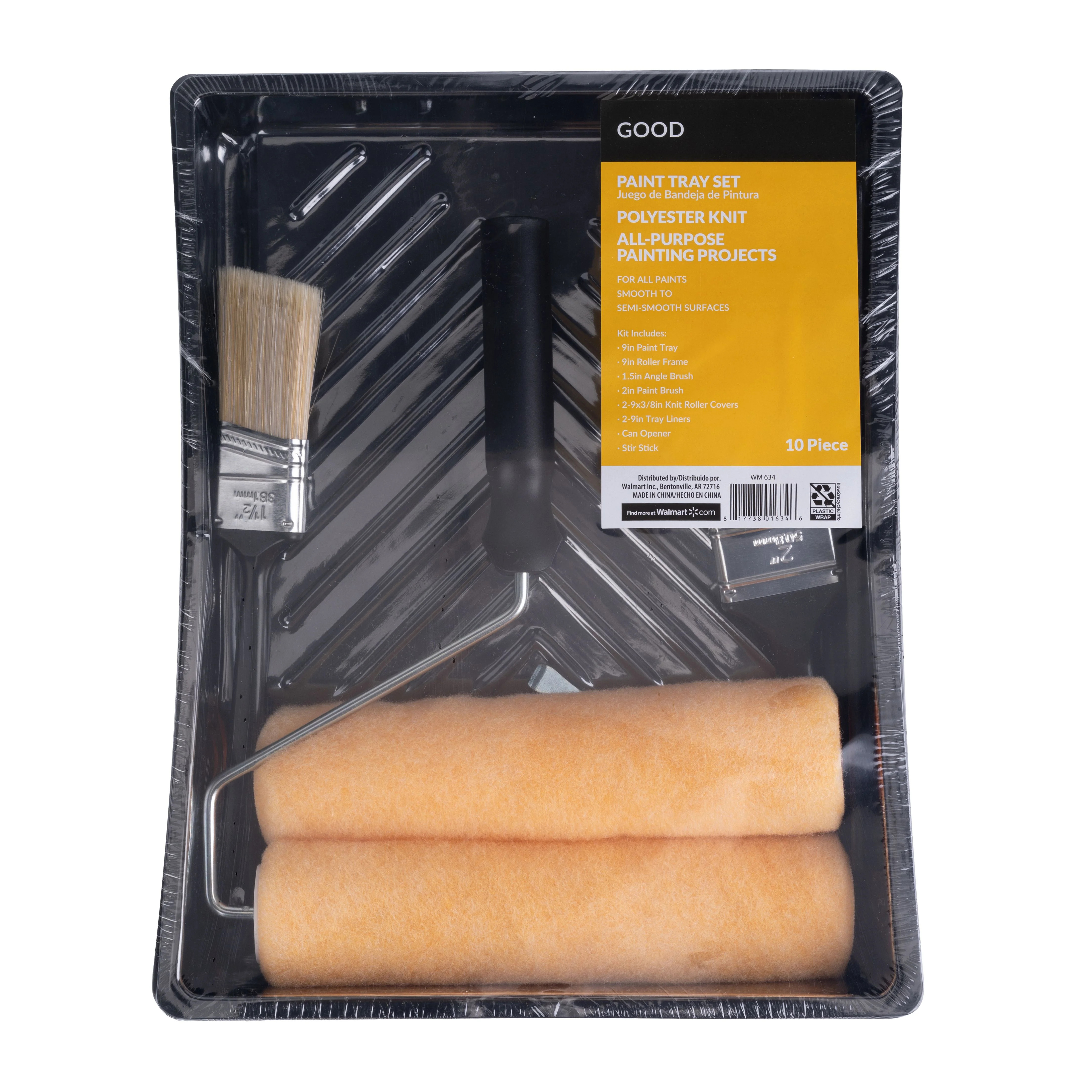 Good 10-Piece Knit Polyester Paint Tray Kit | Walmart (US)