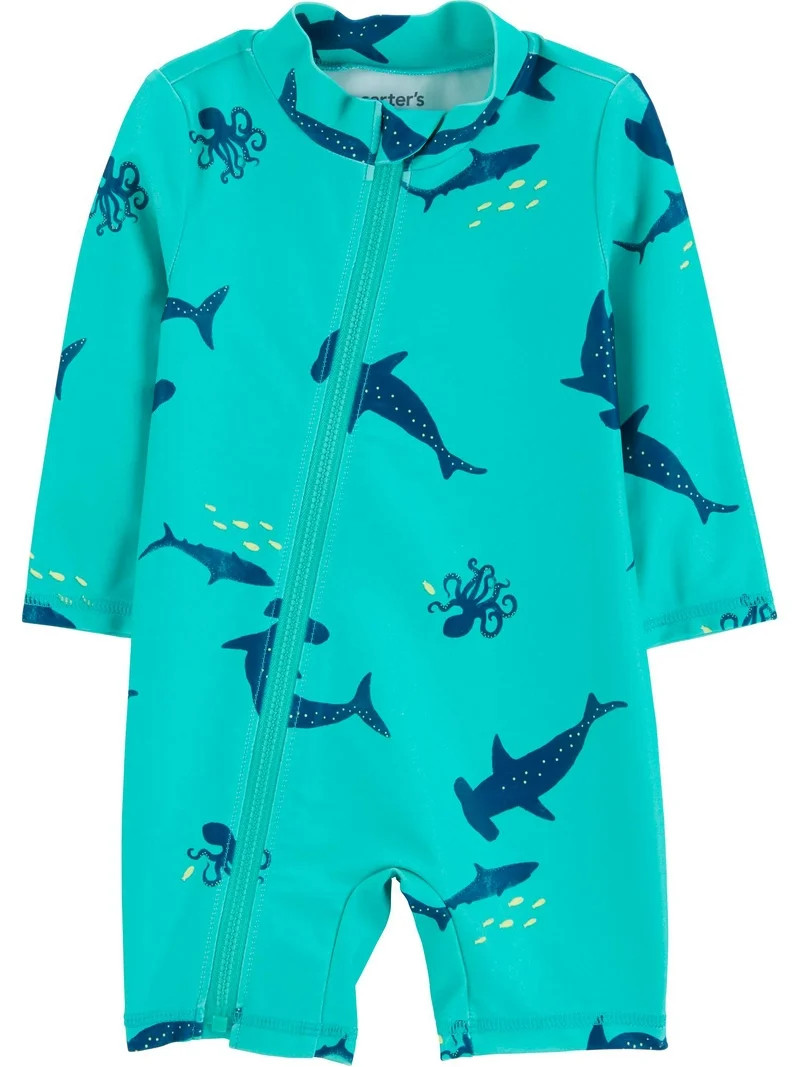 Carter's Child of Mine Baby Rash Guard Swimsuit, One-Piece, Sizes 0/3-18 Months | Walmart (US)