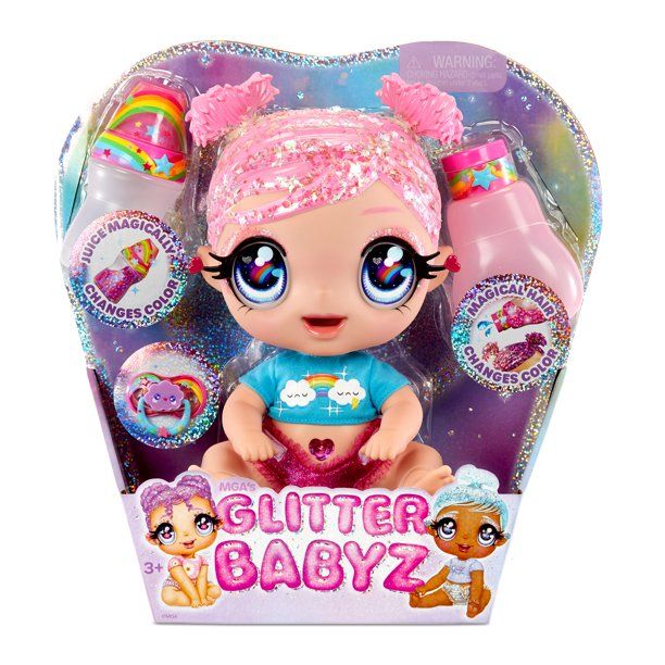 Glitter Babyz Dreamia Stardust (Pink) Baby Doll w/ 3 Color Changes, Gift Toy for Girls Ages 3 4 5... | Walmart (US)
