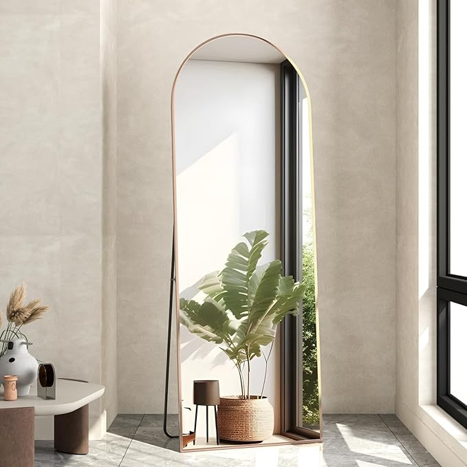 Full Length Mirror 58"x18" Arch Floor Mirror with Stand Arched Mirror Full Body Mirror Gold Stand... | Amazon (CA)