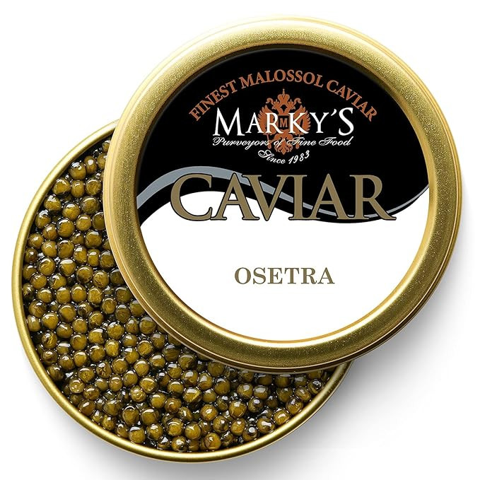 MARKY'S Premium Osetra Sturgeon Black Caviar - 2 oz / 56 g - Malossol Ossetra Black Roe - GUARANT... | Amazon (US)