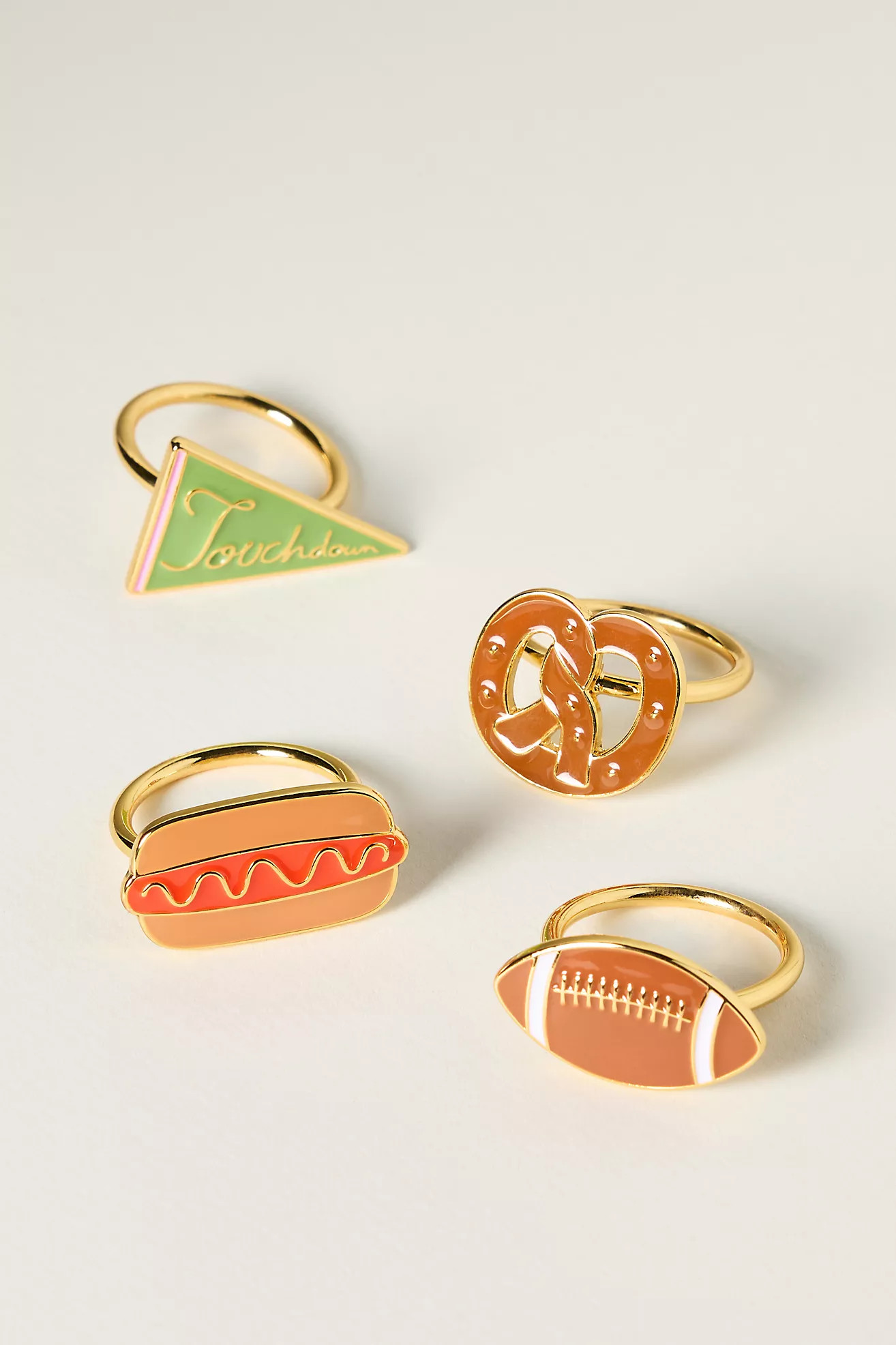 Game Day Assorted Napkin Rings, Set of 4 | Anthropologie (US)