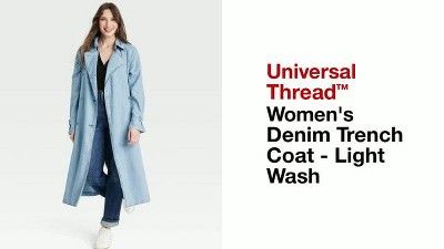 Women's Denim Trench Coat - Universal Thread™ Light Wash | Target