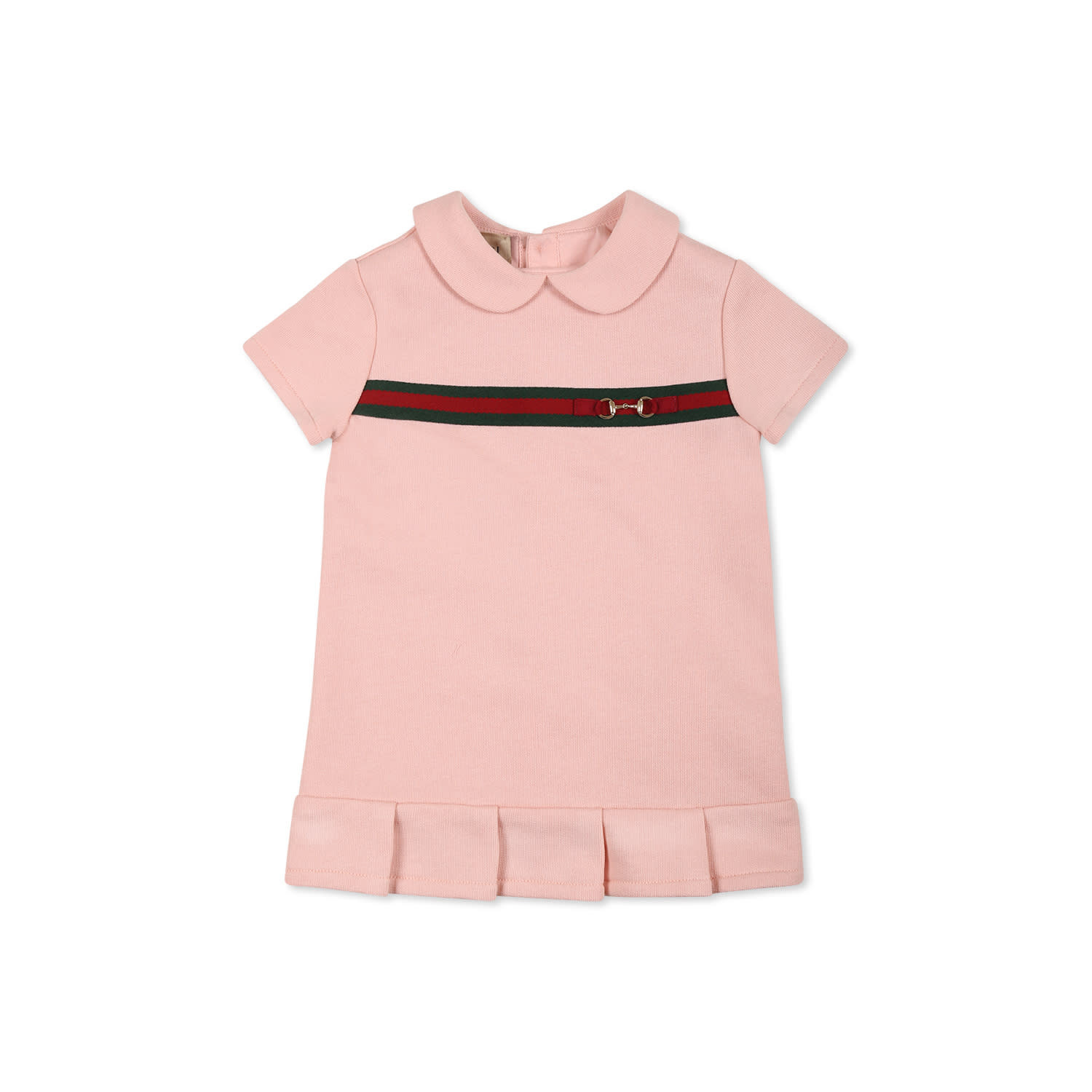Gucci Pink Dress For Baby Girl With Horsebit | Italist.com US