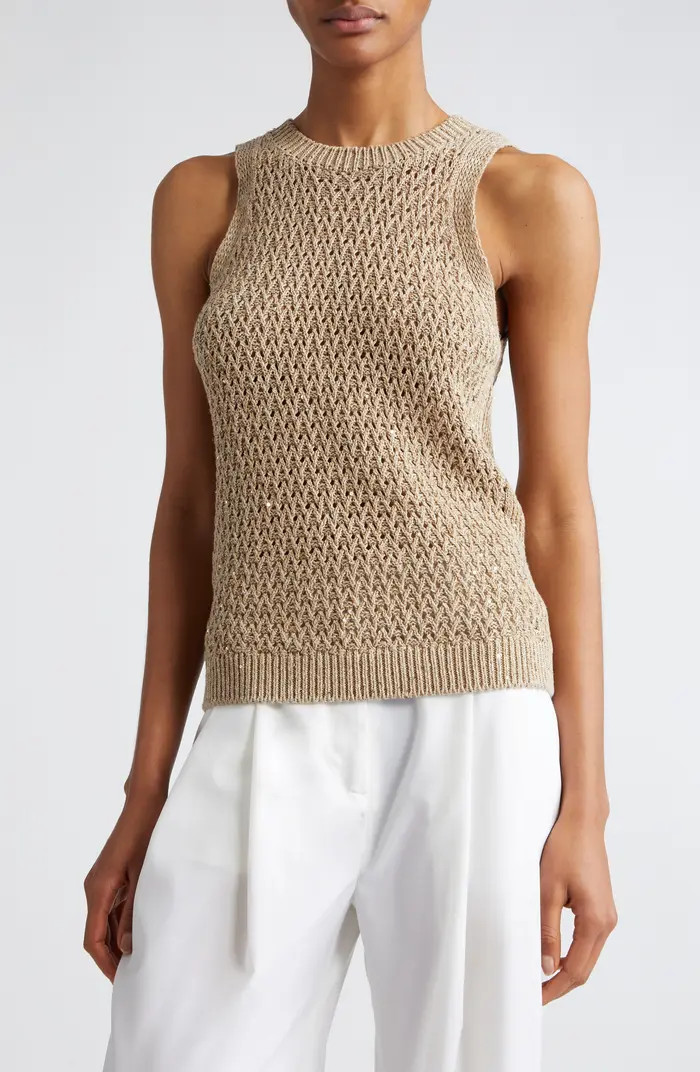 Sequin Open Stitch Sweater Tank | Nordstrom