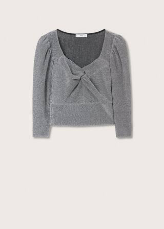 T-Shirt mit Metallic-Garn | MANGO (DE)