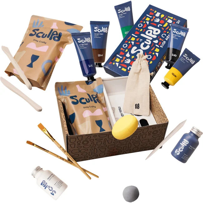 Home Pottery Kit w/ Paint Set, Classic - Kids Toys | Sculpd from Maisonette | Maisonette