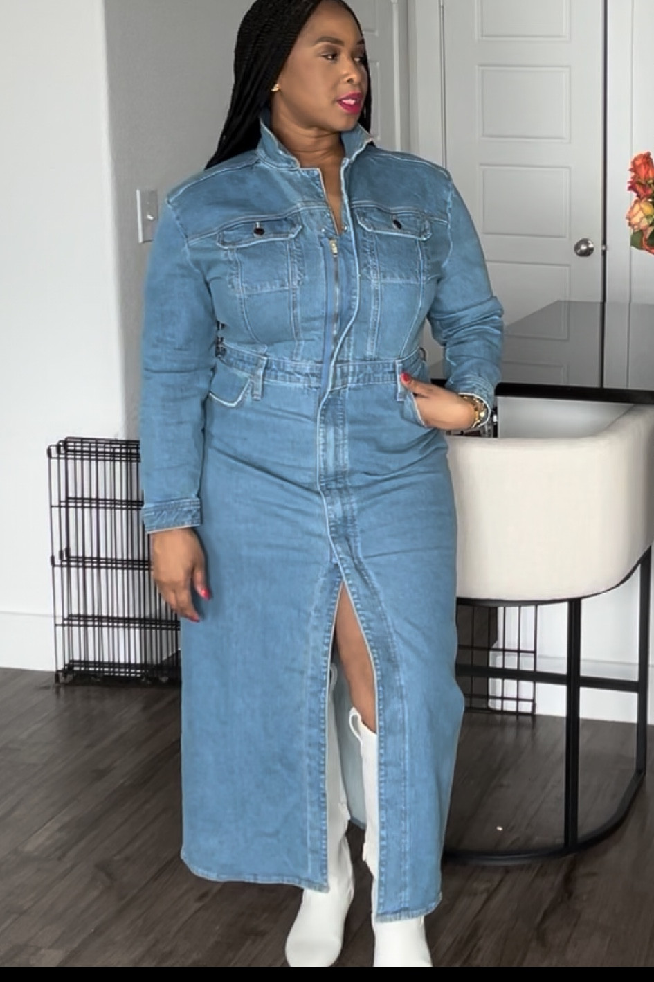 Women's Long Sleeve Denim Maxi … curated on LTK