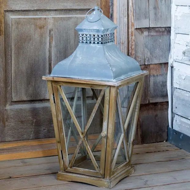 Tudor Cross Hatch Lantern | Antique Farm House