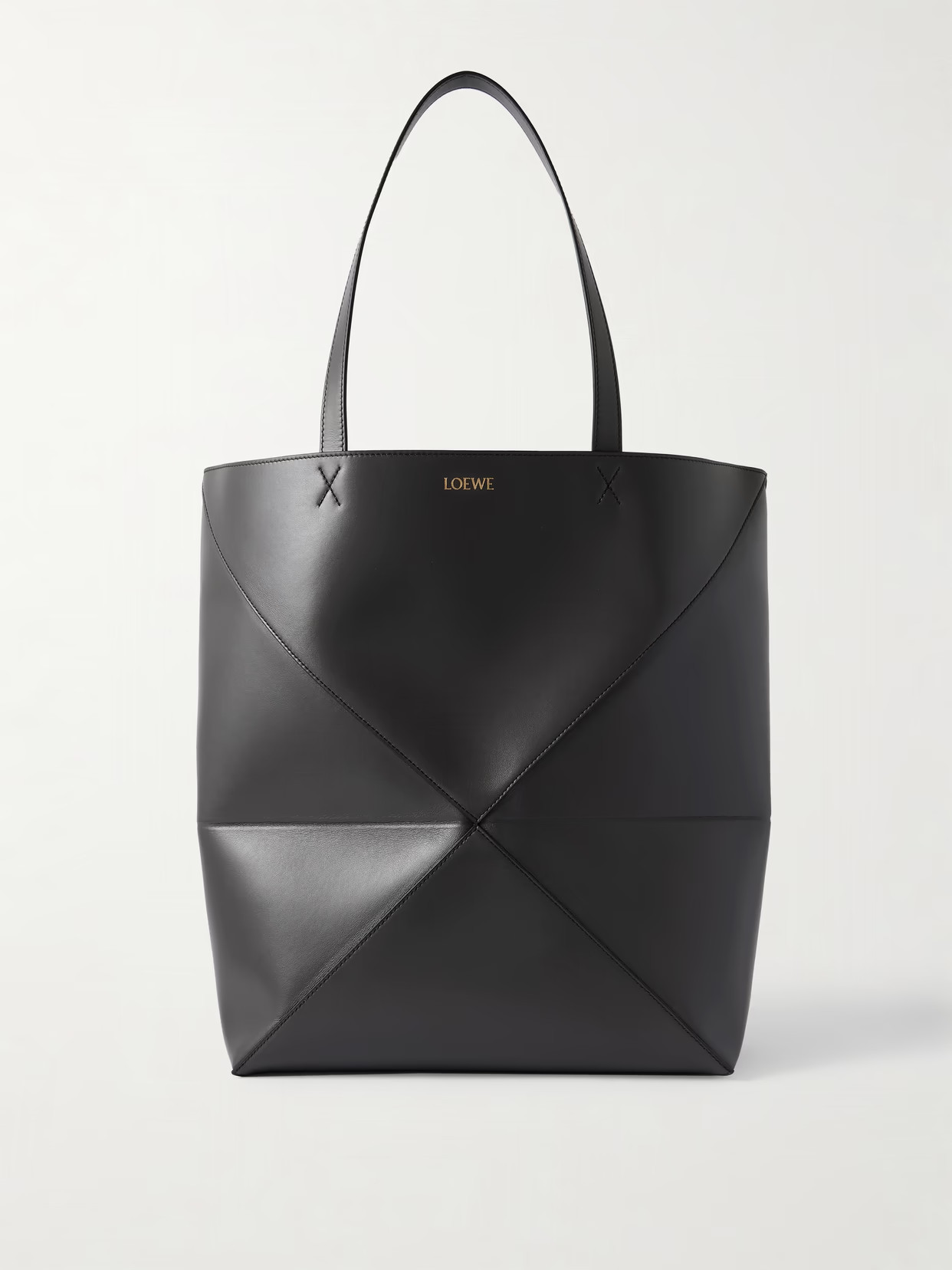 LOEWE - Puzzle Fold Convertible Large Leather Tote - Dark gray - One size | NET-A-PORTER APAC