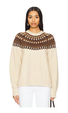 Lovers and Friends Andrea Fairisle Sweater in Beige & Brown Multi from Revolve.com | Revolve Clothing (Global)