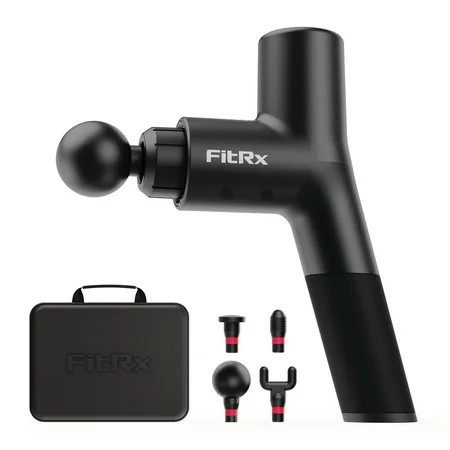FitRx Massage Gun Handheld Deep Tissue Percussion Massager with 6 Speeds and 4 Swappable Heads For Premium Neck Back & Muscle Relief | Walmart (US)