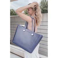 Large Navy Blue Carrie Versa Tote With Bonus Interchangeable Brown Leather Straps | Etsy (US)