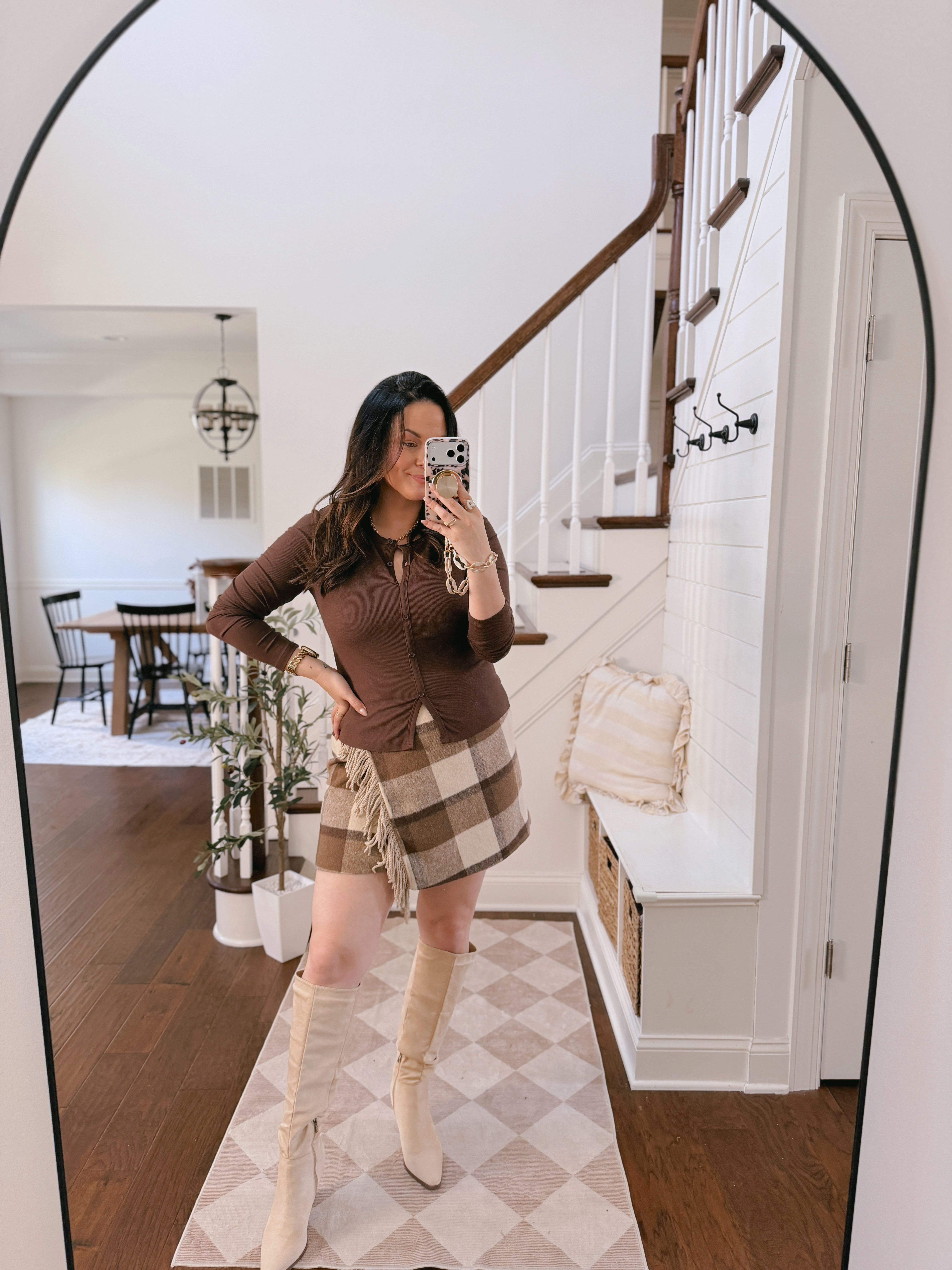 This wool fringe wrap skirt is just fall perfection.. I also have and love the midi version.. such a good look for Thanksgiving!! Wearing a large in everything! 

 #LTKMidsize #LTKFindsUnder50 #LTKStyleTip