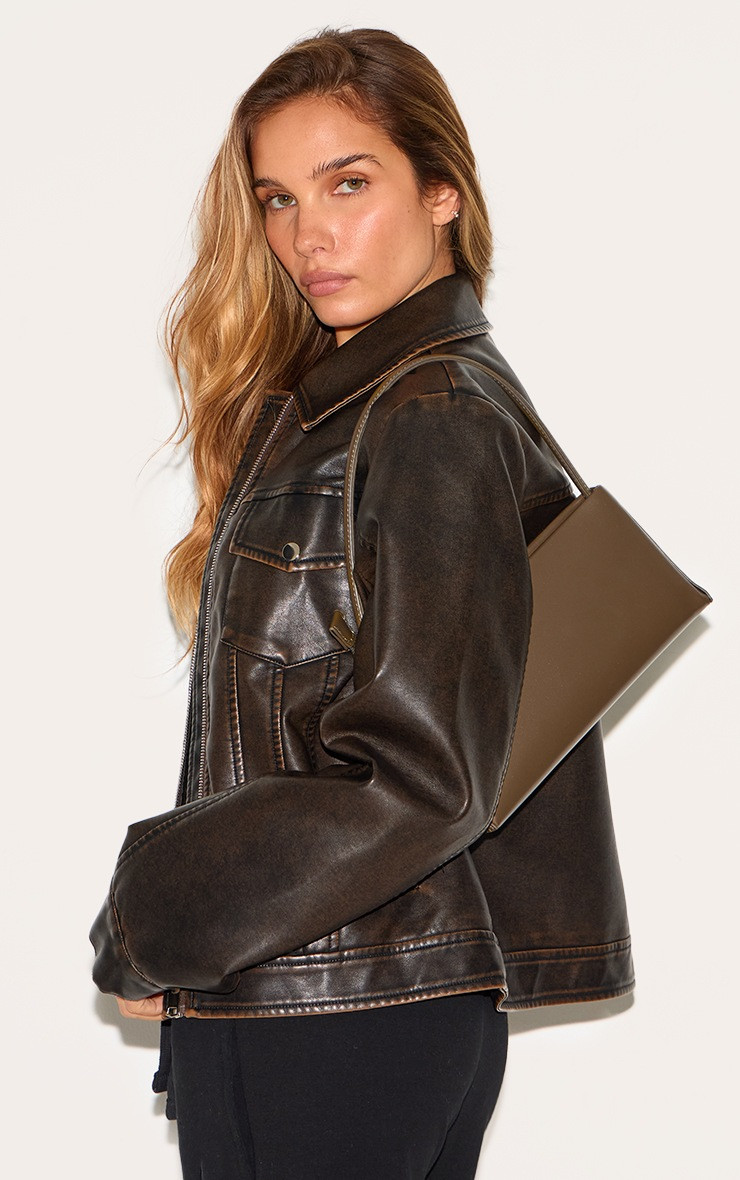 Olive Slim Shoulder Bag | PrettyLittleThing UK