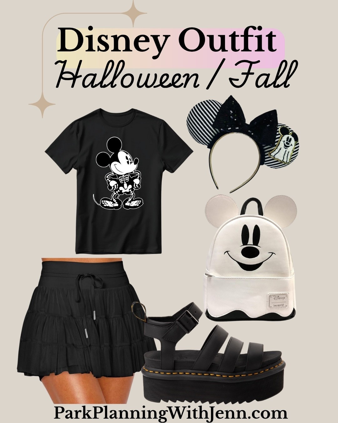 Women’s Disney Halloween Mickey Skeleton Outfit 