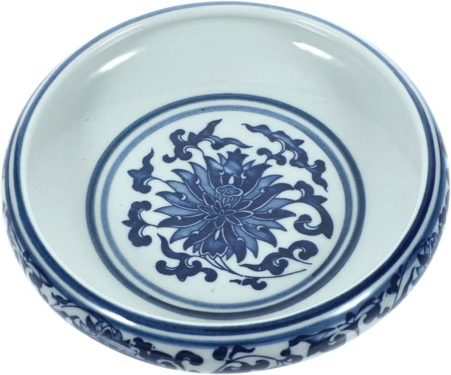 OHPHCALL Ceramic Ink Brush Washer Blue and White Porcelain Sumi Brush Cleaning Tool for Home Offi... | Amazon (US)