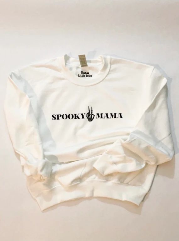 SPOOKY MAMA Sweatshirt | Halloween Sweatshirt | Skeleton Sweatshirt | Adult White Sweatshirt | Etsy (US)