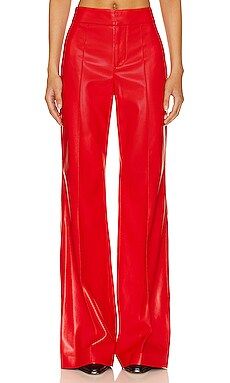 Alice + Olivia Dylan Faux Leather Pant in Bright Ruby from Revolve.com | Revolve Clothing (Global)
