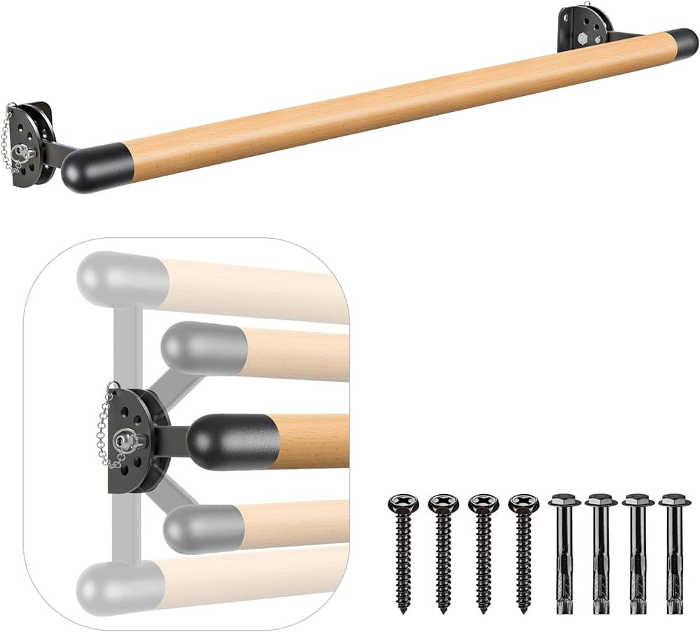 Kipika Wall Mounted Traditional Solid Wood Ballet Barre System, Freestanding Ballet Barre, Stretc... | Amazon (US)