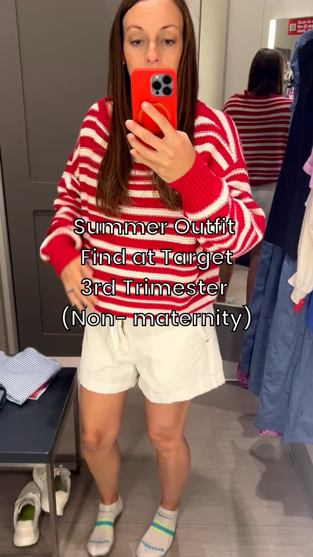 ☀️ Summer bump-friendly outfit, 3rd trimester edition 🤰❤️
No maternity clothes needed! This striped lightweight sweater + drawstring shorts combo is comfortable, breathable, and works perfectly for everyday summer errands and casual outings.

#LTKBump #ThirdTrimesterStyle #PregnancyStyle #BumpFriendlyFashion #SummerOutfit #LTKStyle #NoMaternityNeeded