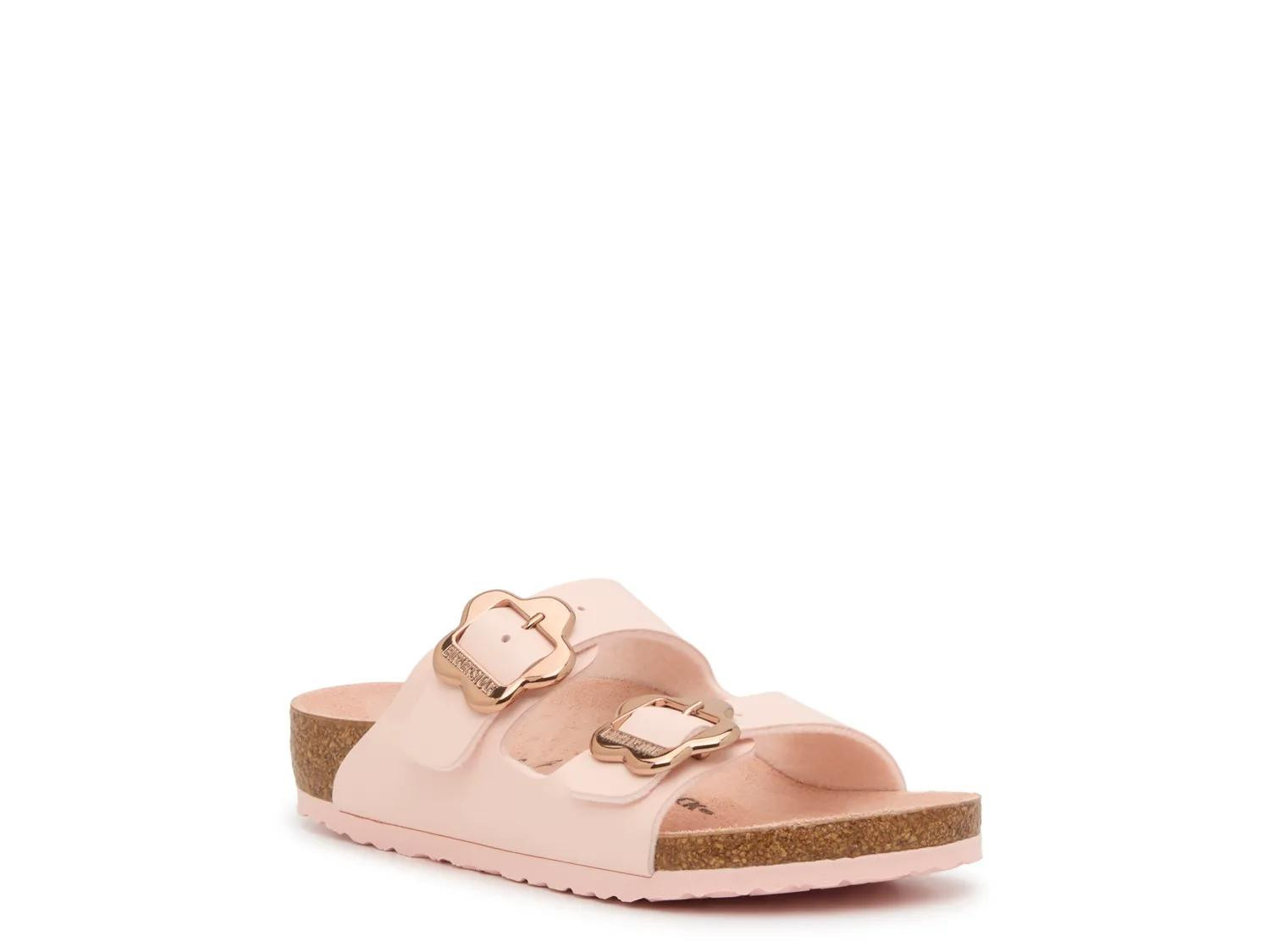 Birkenstock Arizona Flower Buckle Slide Sandal Kids' | Girl's | Light Rose | Size EU 29 / US 11-11.5 Youth | Sandals | Footbed | DSW