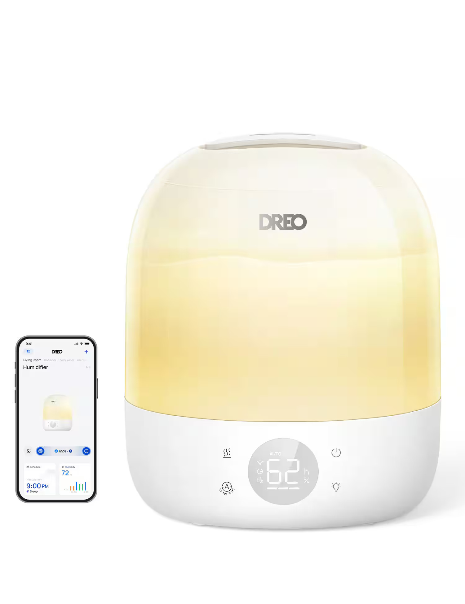 Dreo - 3L Smart Tabletop Cool Mist Humidifier Ultrasonic Humidification, RGB Light for Bedroom and Plants | Best Buy U.S.