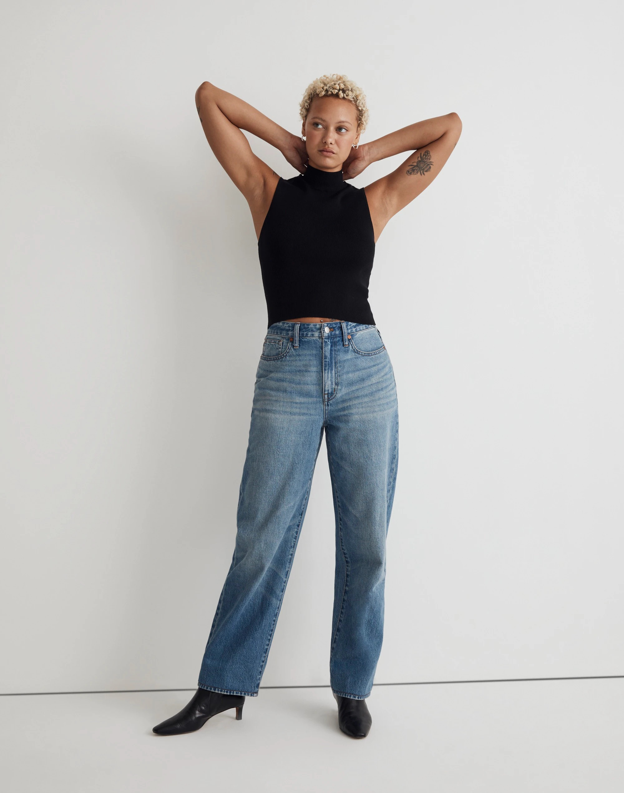 Curvy Baggy Straight Jeans in Letica Wash | Madewell
