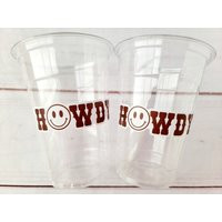 Howdy Cowboy Party Cups Cowboy Cups Party Decorations Cowgirl Bachelorette Hat Birthday Rodeo Smiley Face Cup | Etsy (US)