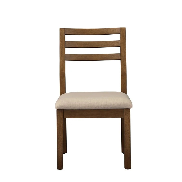 Better Homes & Gardens Ezra Dining Chair 2 Pack, Walnut and Cream Fabric Color | Walmart (US)