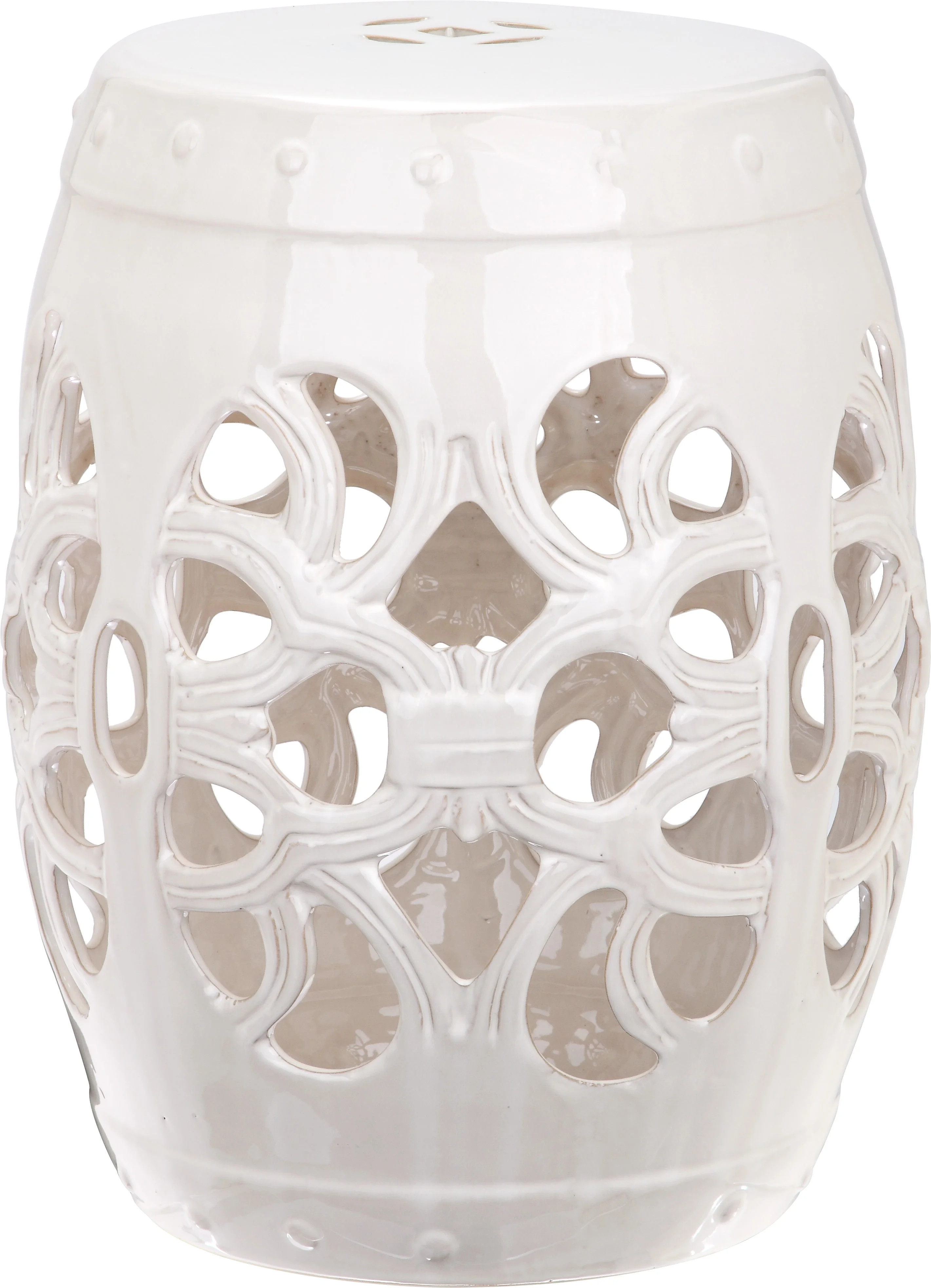 Safavieh Imperial Vine Indoor/Outdoor Garden Stool, Antique White - Walmart.com | Walmart (US)