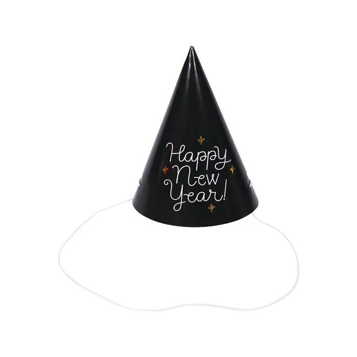 5ct 'New Year's Eve' Multipack Wearable Party Hats Cone Style - Spritz™ | Target